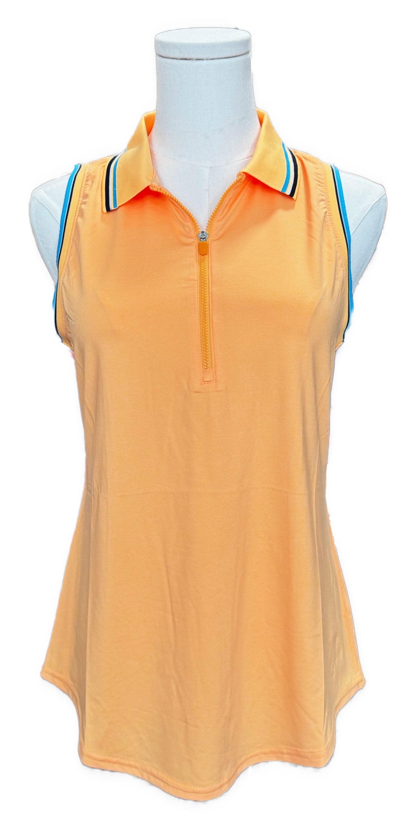New Women's Jofit Cutaway Golf Polo w/ Rib Trim -Tangerine MSP$90