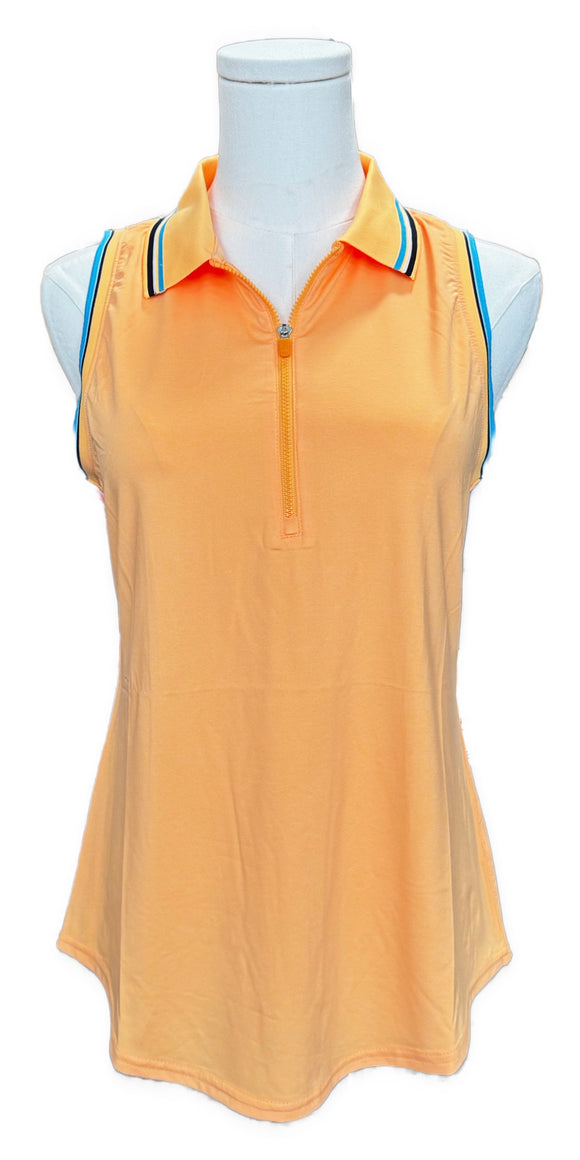 New Women's Jofit Cutaway Golf Polo w/Rib Trim Tangerine MSP$86