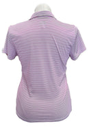 Women's Izod White & Fuchsia Striped Golf Polo Size L-2