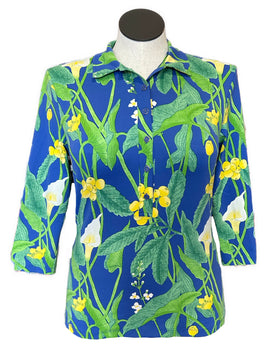 J.McLaughlin Women's 3/4 Sleeved Bold Flora Print Size L MSRP$168