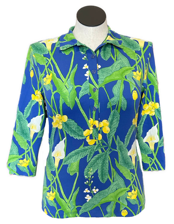 J.McLaughlin Women's 3/4 Sleeved Bold Flora Print Size L MSRP$168