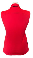 Annika by Cutter & Buck Red Textured Sleeveless Golf Polo Size L-2