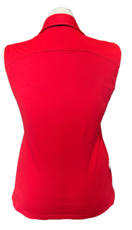 Annika by Cutter & Buck Red Textured Sleeveless Golf Polo Size L - 0