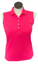 Women's Nike Golf Tour Performance Bright Pink Sleeveless Golf Polo Size L-1