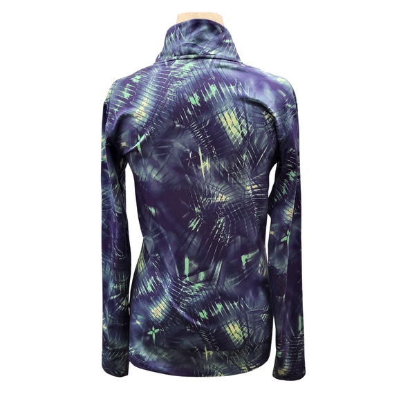 Nike Dri-Fit Lime, Aqua & Navy Palm 1/4 Zip Active Pullover Size XL