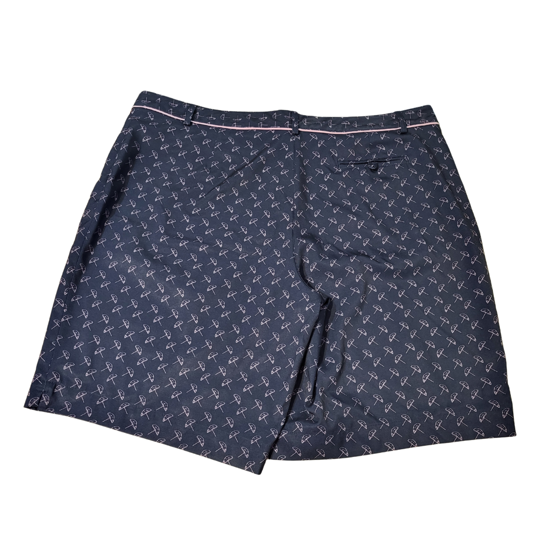 Lady Hagen Navy & Lavender Umbrella Print Golf Shorts Size 16 - 0