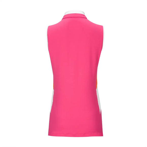 Lohla Sport Britt White, Pink & Orange Sleeveless Golf Top Size XL MSP$130