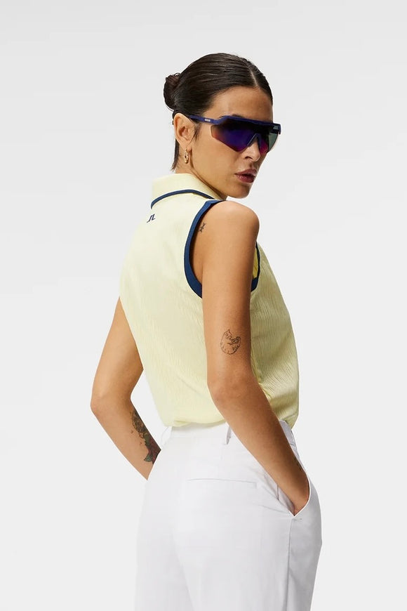 J.Lindeberg Women's YellowLila Sleeveless Golf Polo Size XL MSP$95