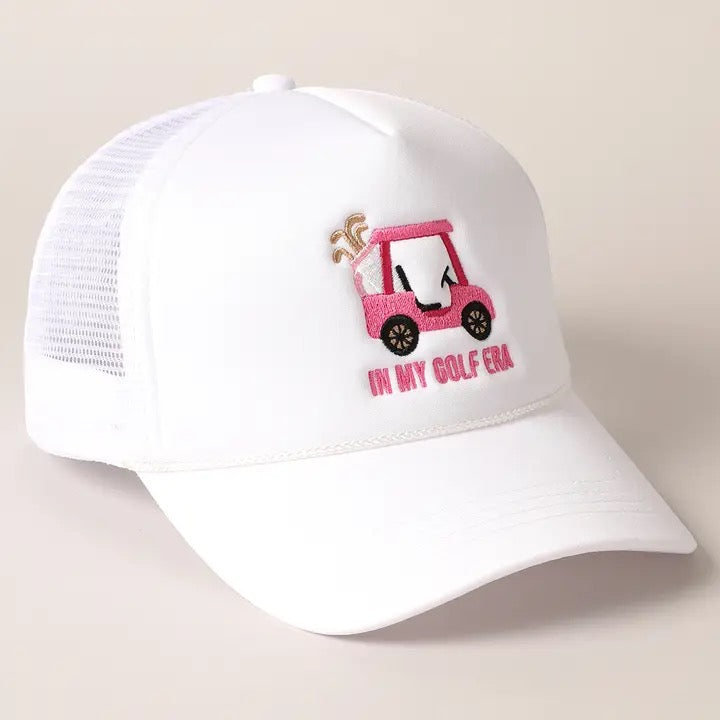 New Golf Cart and in My Golf Era Embroidery Trucker Hat