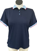 Peter Millar Women's Navy & Light Blue Golf Polo Size XL MSP$110-1