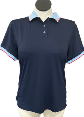 Peter Millar Women's Navy & Light Blue Golf Polo Size XL MSP$110