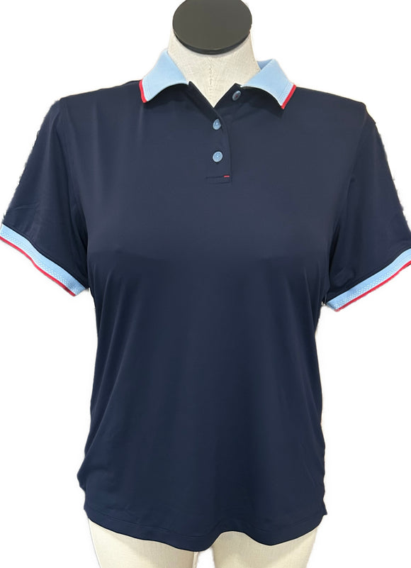 Peter Millar Women's Navy & Light Blue Golf Polo Size XL MSP$110