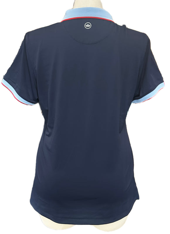 Peter Millar Women's Navy & Light Blue Golf Polo Size XL MSP$110