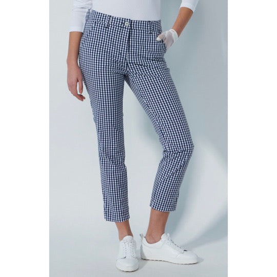 New Daily Sports Diane Navy Gingham Ankle Golf Pants Size 12 MSP$156