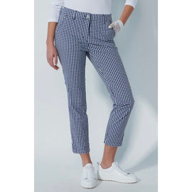 New Daily Sports Diane Navy Gingham Ankle Golf Pants Size 12 MSP$156