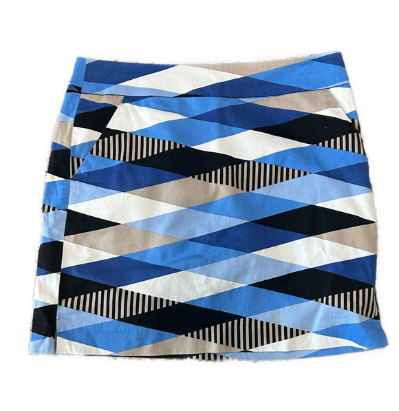Loudmouth Blue, Black & White Diamonds Print Golf SKort Size 4 MSp$99