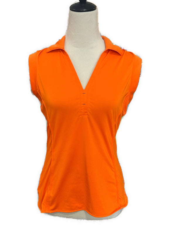 EP Sport Women's Orange Sleeveless Golf Polo Size S MSP$68