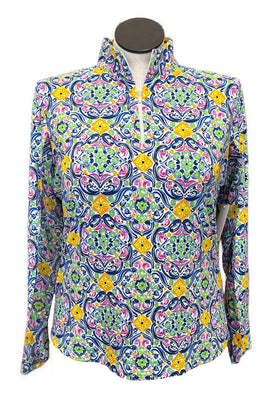 Ibkul Blue Multicolored Women's Pullover Size XL MSP$91