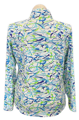 Ibkul Blue & Green Patterned Women's Pullover Size XL MSP$91 - 0