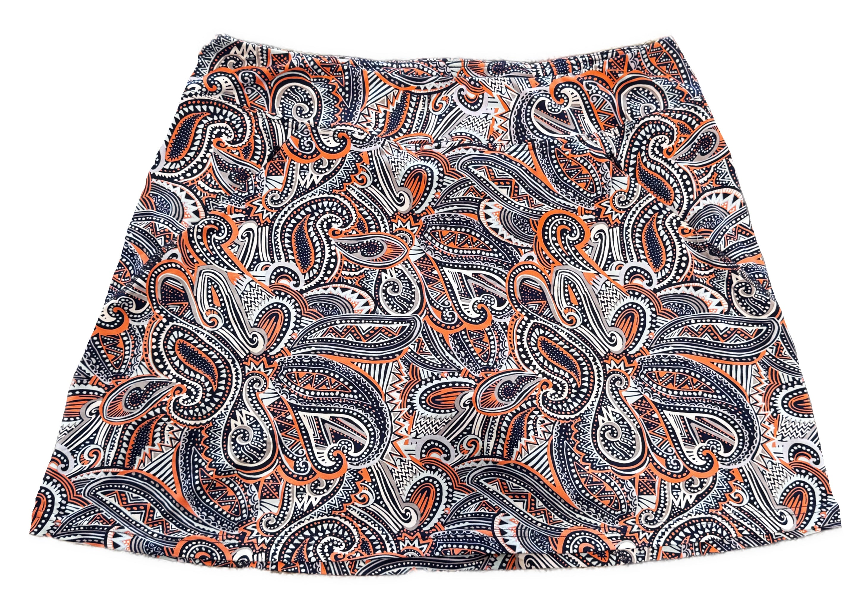 Title Nine Blue & Orange Patterned Women's Golf Skort Size L