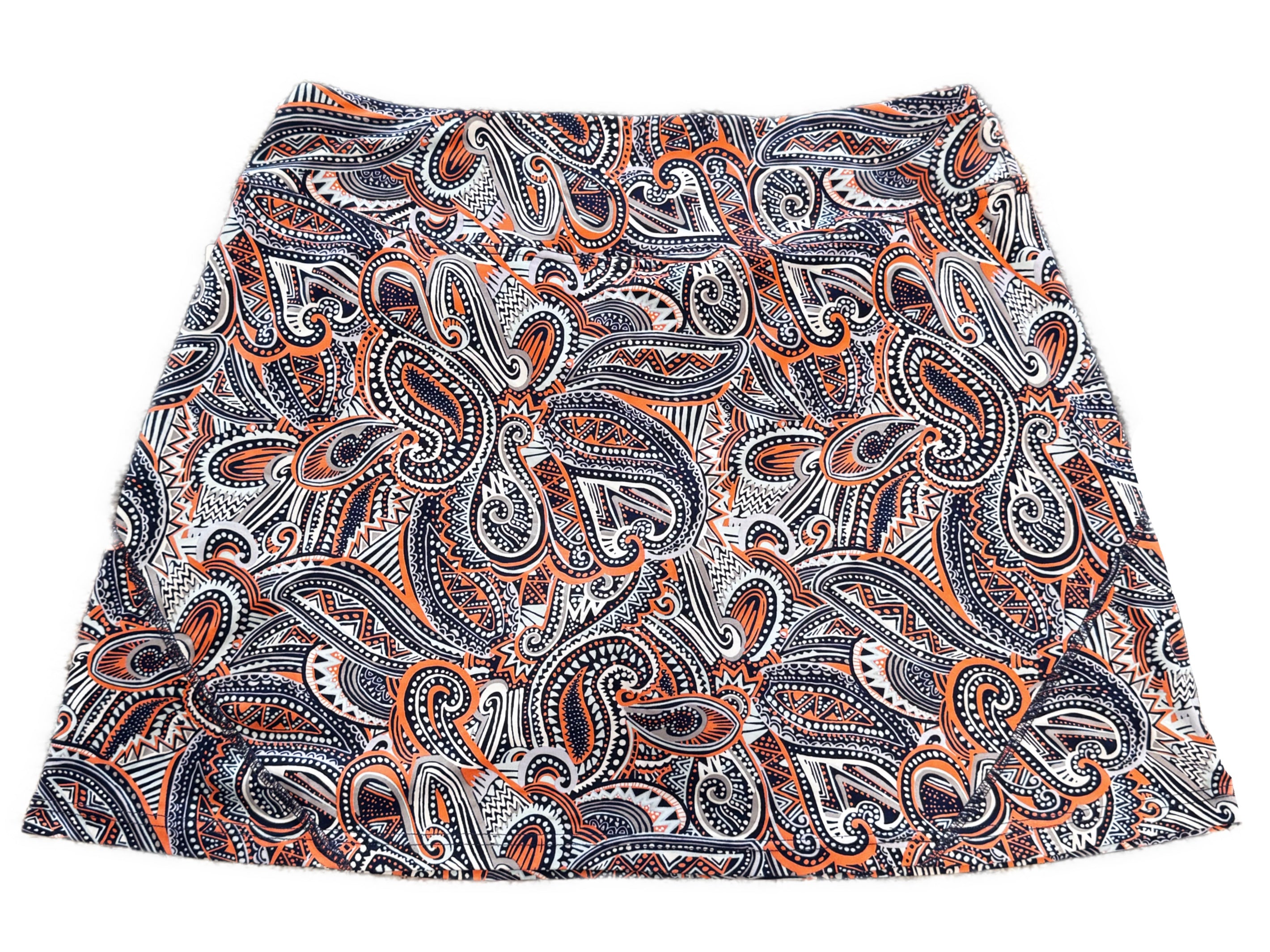 Title Nine Blue & Orange Patterned Women's Golf Skort Size L - 0