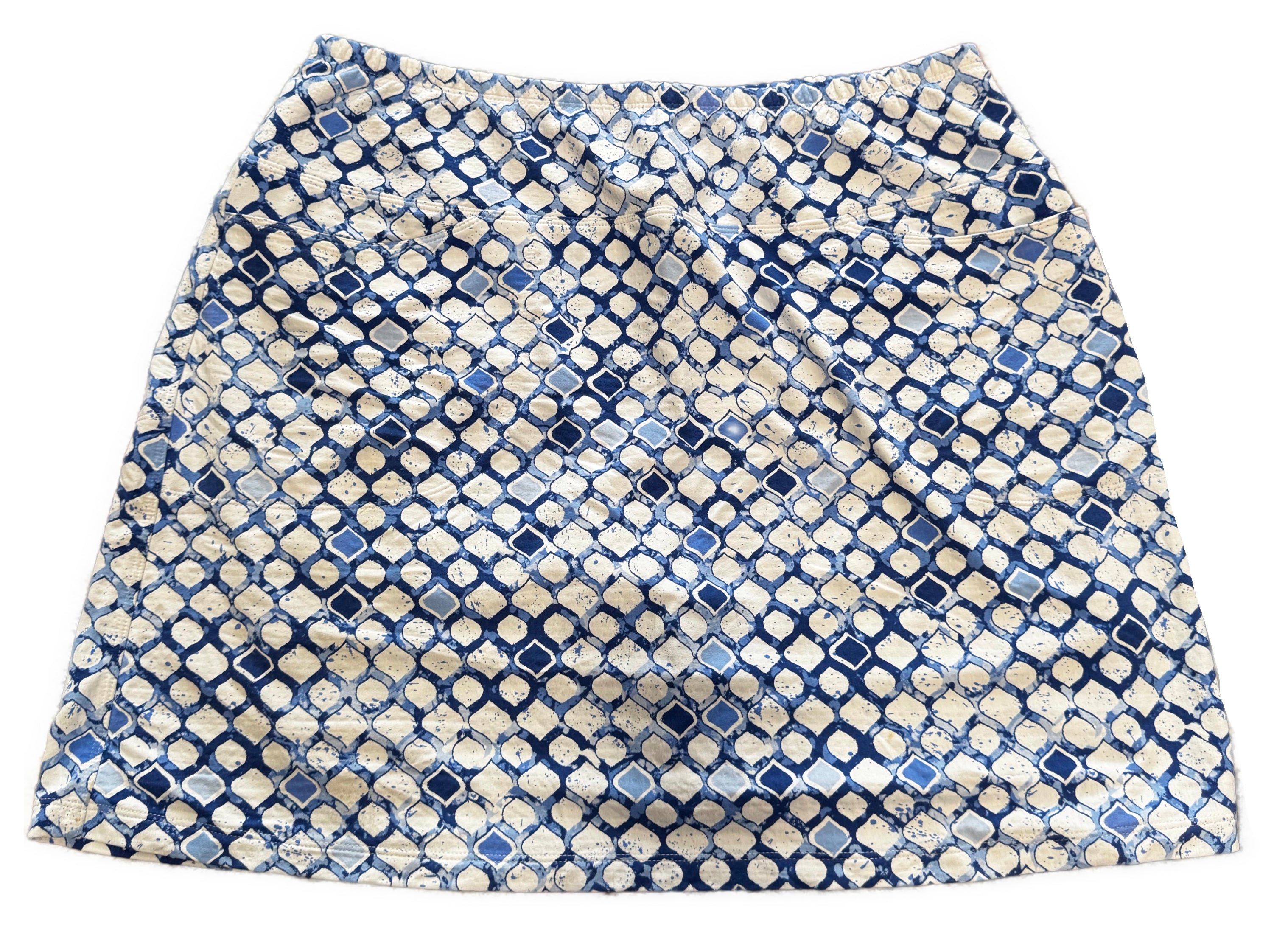 Ibkul Blue Diamond Patterned Women's Golf Skort Size L MSP$96