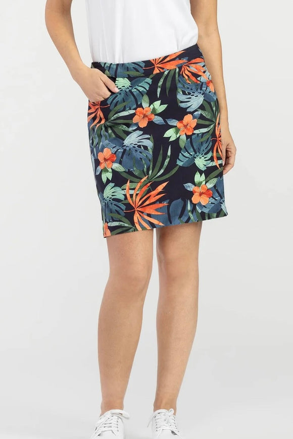 Tribal Dark Navy Tropical Print Golf Skort Size 12 MSP$85