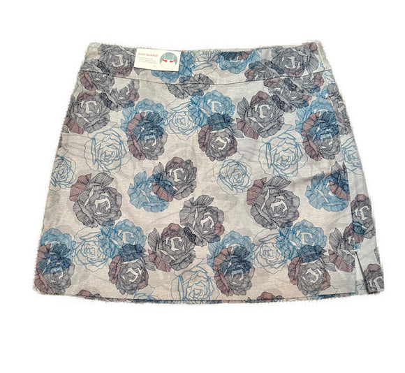 New Lady Hagen Gray Rose Print Golf Skort Size XL
