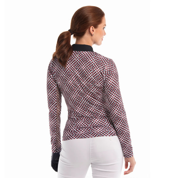 New EP NY Long Sleeve Stars Houndstooth Golf Sunshirt Size M MSP$97