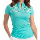 New EP NY Cap Sleeve Aquatic Multi Zip Mock Golf Polo Size M MSP$84-1