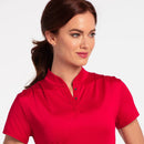 New EP NY Claret Cap Sleeve Covered Snap Placket Golf Polo Size M MSP$84-2