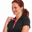 New EP NY Cap Sleeve Crossover Placket Polo - Navy Size M MSP$84-2