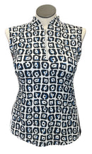 Tail Black & Blue Square Patterned Women's Sleeveless Golf Top Size XL-1