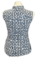 Tail Black & Blue Square Patterned Women's Sleeveless Golf Top Size XL-3