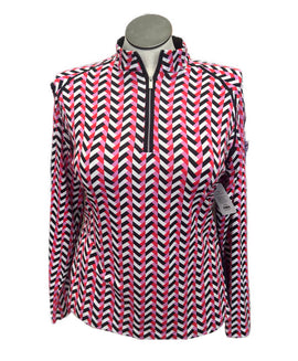 Tail Red, Black, Pink & White Chevron Patterned Women's Golf Pullover Size XL