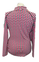 Tail Red, Black, Pink & White Chevron Patterned Women's Golf Pullover Size XL-2