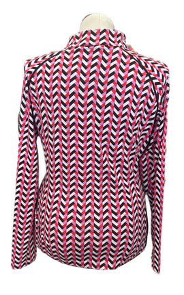 Tail Red, Black, Pink & White Chevron Patterned Women's Golf Pullover Size XL - 0