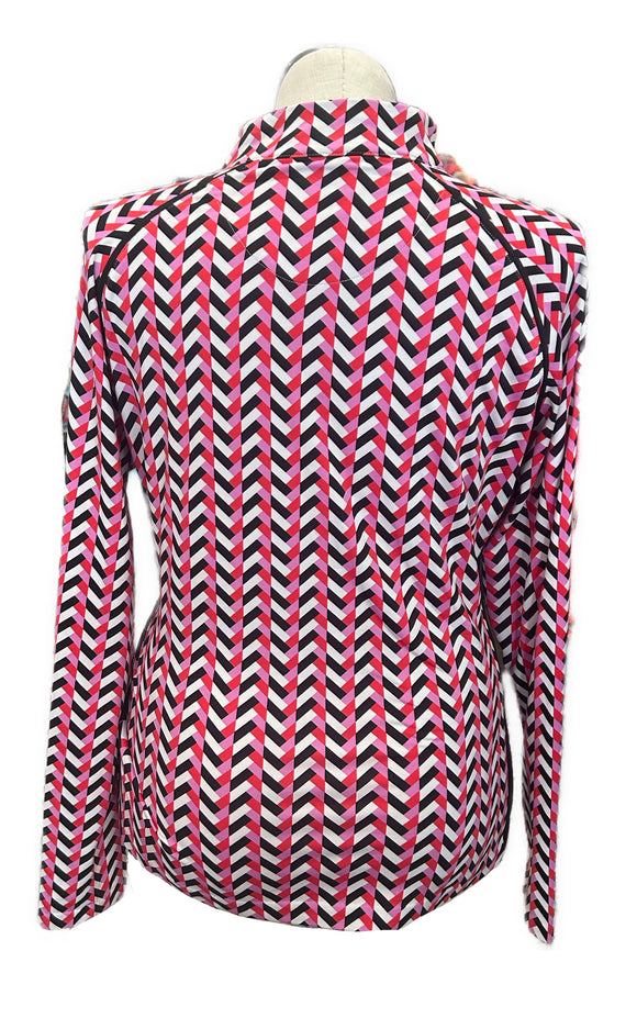 Tail Red, Black, Pink & White Chevron Patterned Women's Golf Pullover Size XL