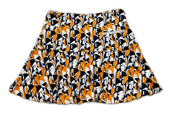 GGBlue Orange & Navy Patterned Pull-on Women's Golf Skort Size L