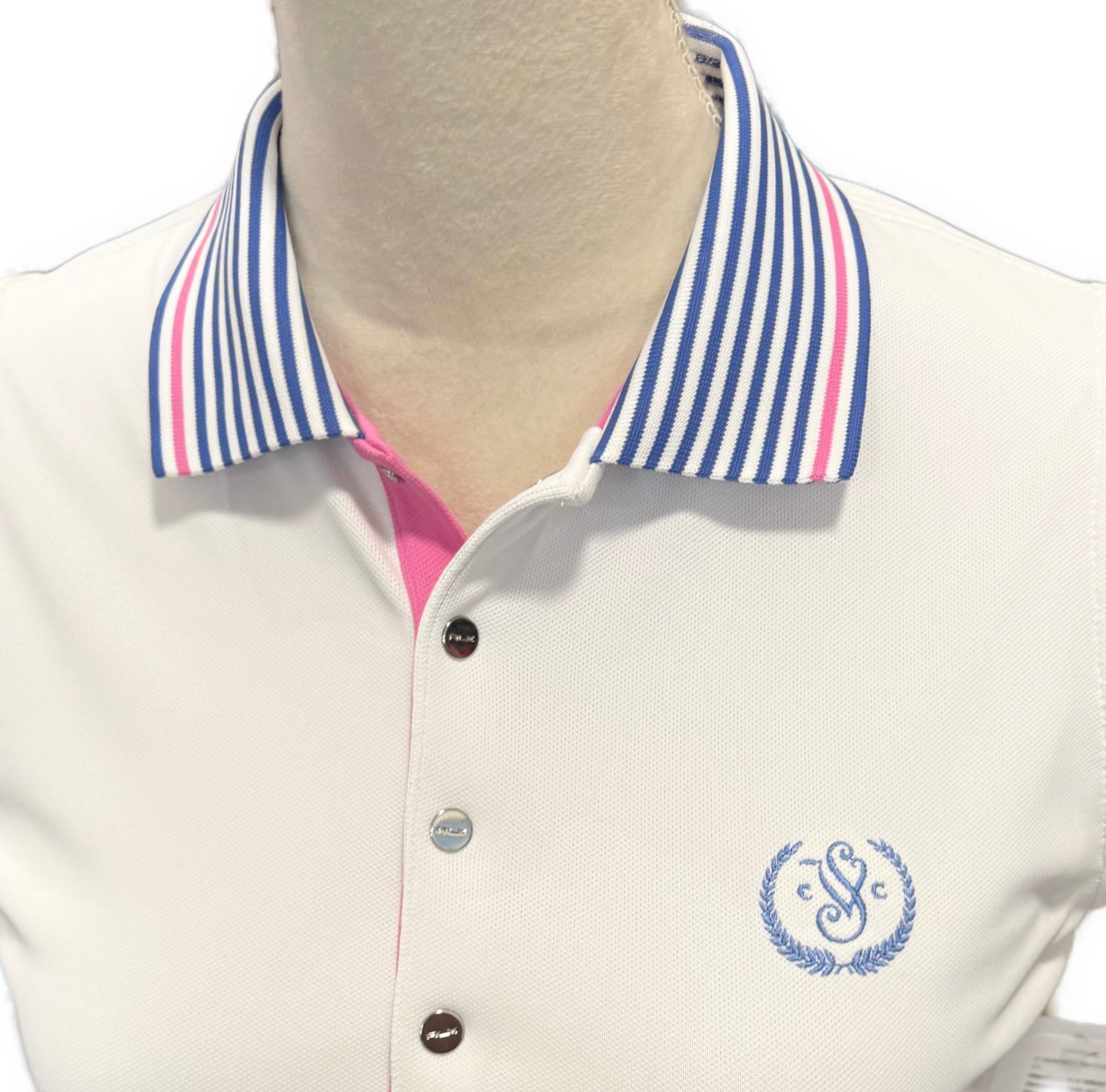 Women's RLX White Sleeveless Polo w/ Striped Collar & Logo Size M