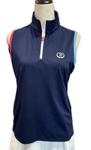 RLX Women's Navy Sleeveless Golf Polo w/ Contrast Trim & Logo Size L MSP$128-1