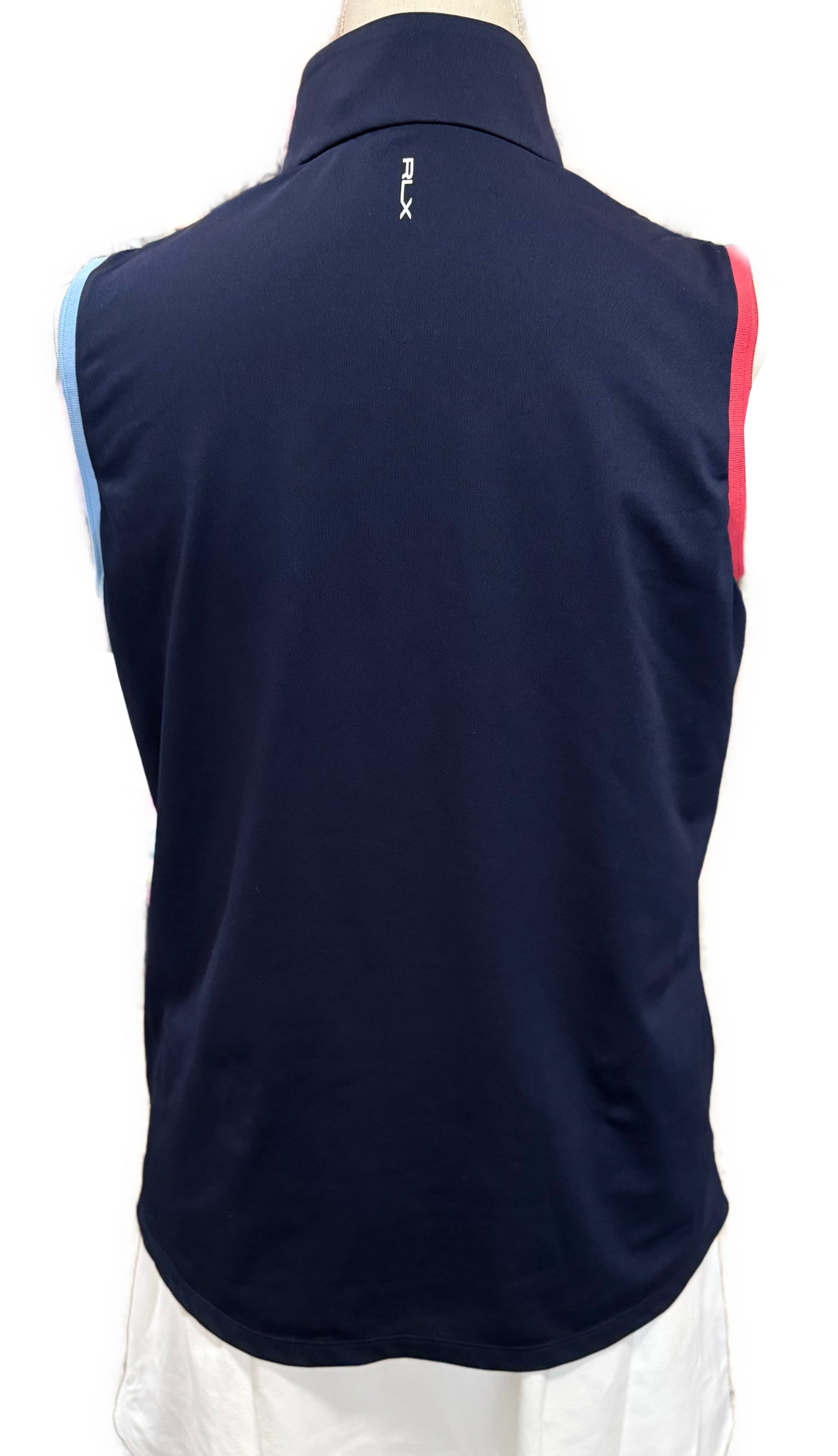 RLX Women's Navy Sleeveless Golf Polo w/ Contrast Trim & Logo Size L MSP$128
