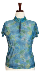 New EP NY Women's Cap Sleeve Tie Dye Mum Floral Print Goilf Top Size M MSP$88-1