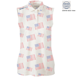 Swing Juice Women's Flag Sleeveless Golf Polo Size L MSP$88