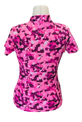 Tzu Tzu Pink Camo Lucy Short Sleeve Golf Top Size S MSP$110 - 0