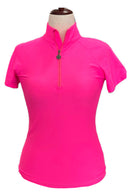 Tzu Tzu Women's Lucy Short Sleeve Zip Golf Top Size S MSP$110-1