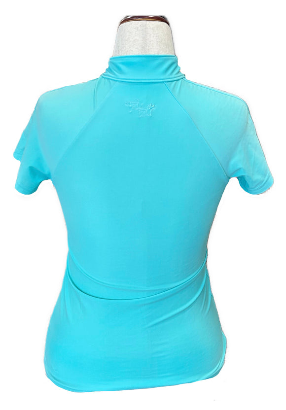 Tzu Tzu Women's Lucy Short Sleeve Zip Golf Top Size S MSP$110