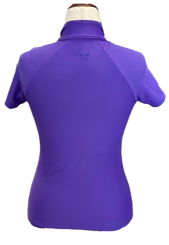 Tzu Tzu Women's Lucy Short Sleeve Zip Golf Top Size S MSP$110