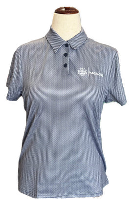 Antigua Navy Print Short Sleeve Golf Polo w/ Logo Size M
