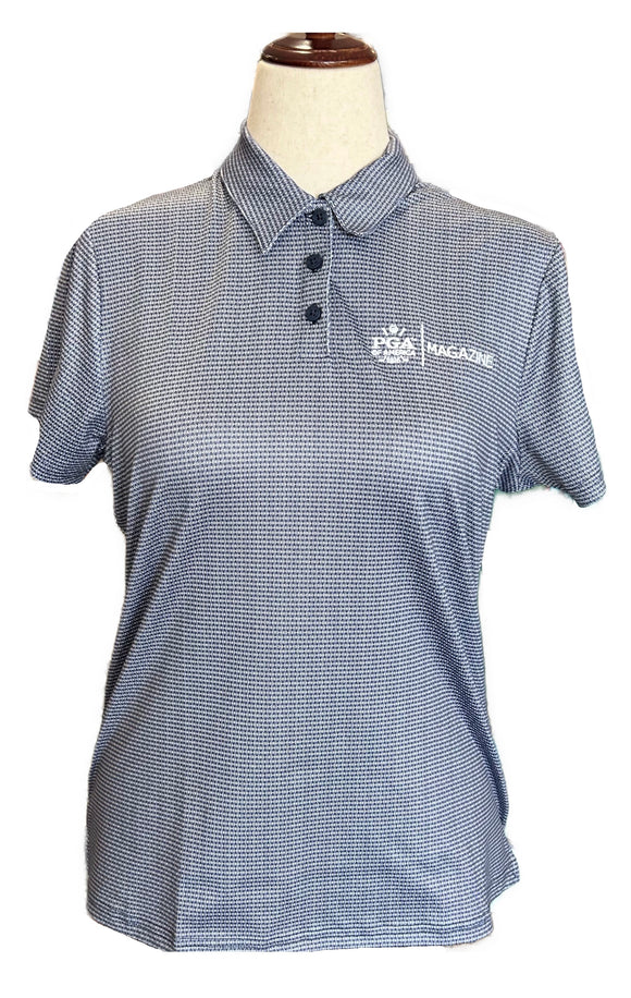 Antigua Navy Print Short Sleeve Golf Polo w/ Logo Size M